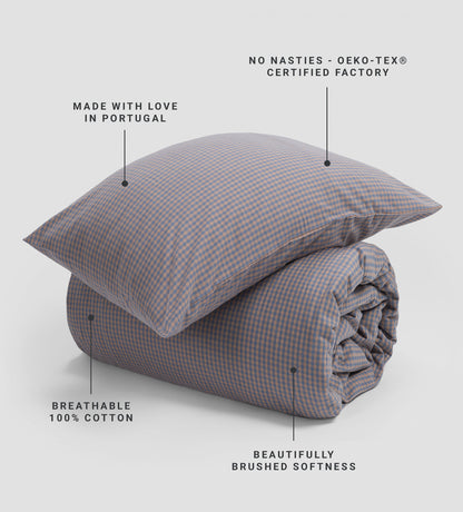 Georgie Gingham Brushed 100% Organic Cotton Duvet Cover