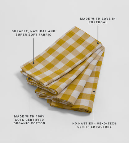 Saffron Heidi 100% Organic Cotton Napkins - Set of 4