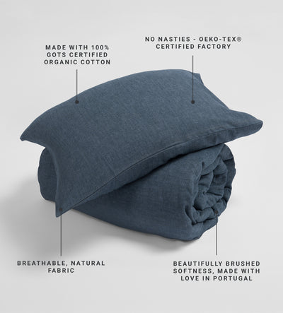 Darkest Spruce Henry Brushed 100% Organic Cotton Bed Linen