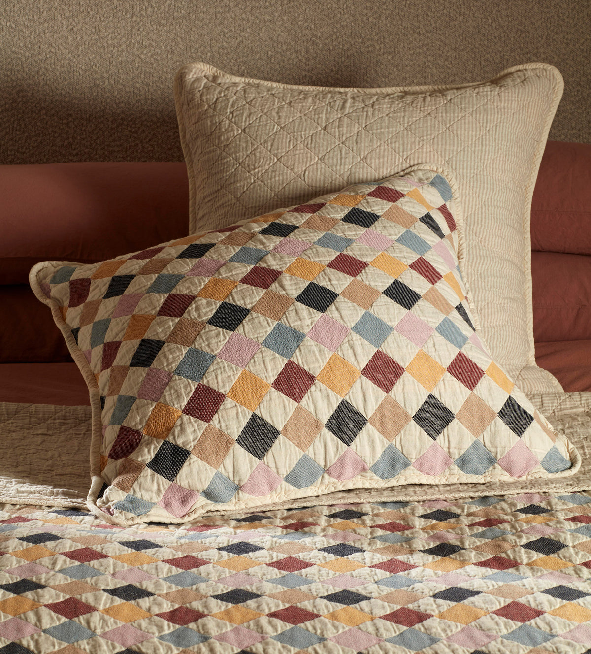 Harley 100% Organic Cotton Quilted Cushion Cover