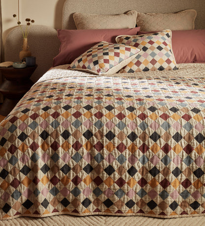 Harley 100% Organic Cotton Quilted Cushion Cover
