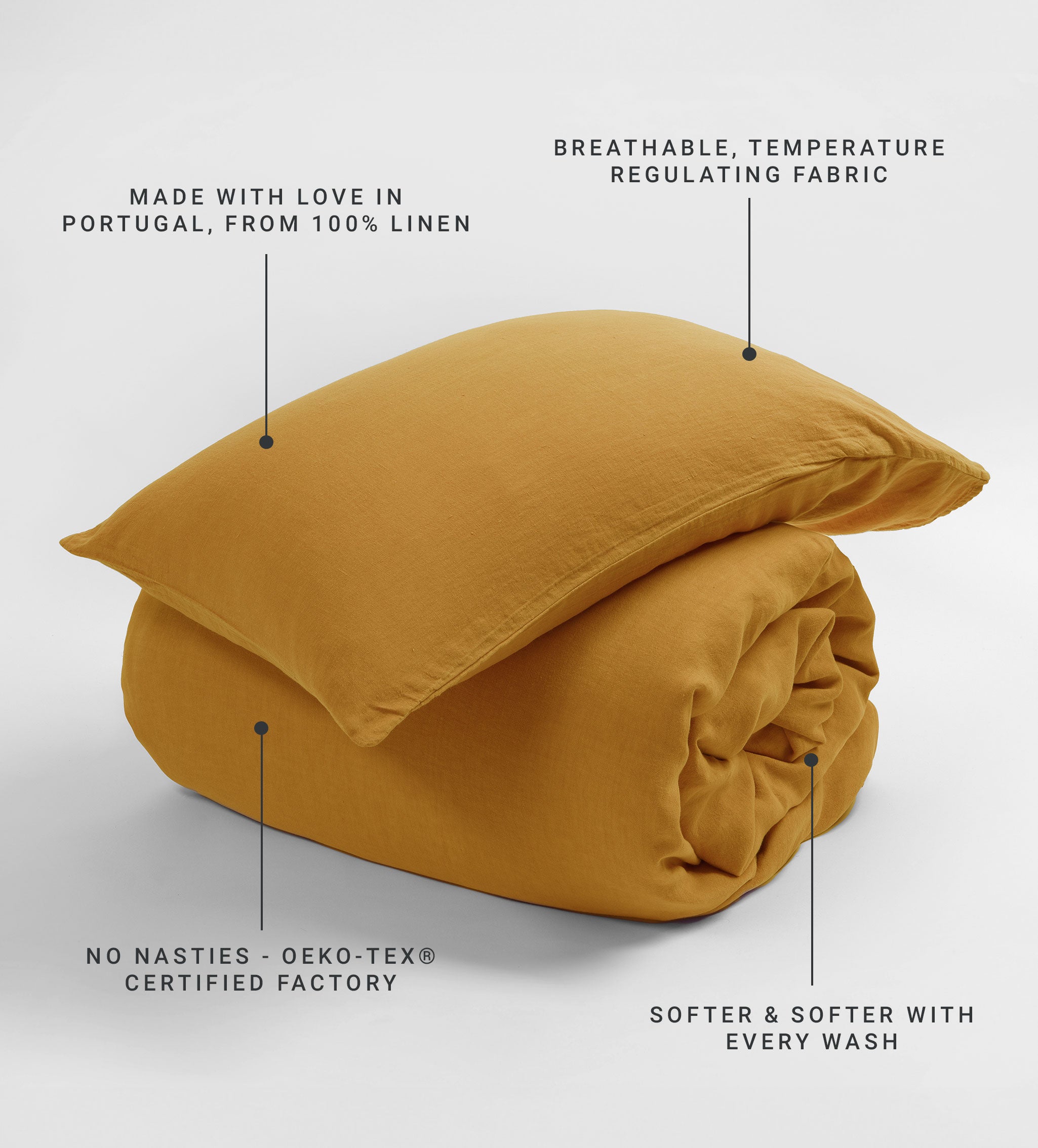 Honey 100% Linen Bed Linen