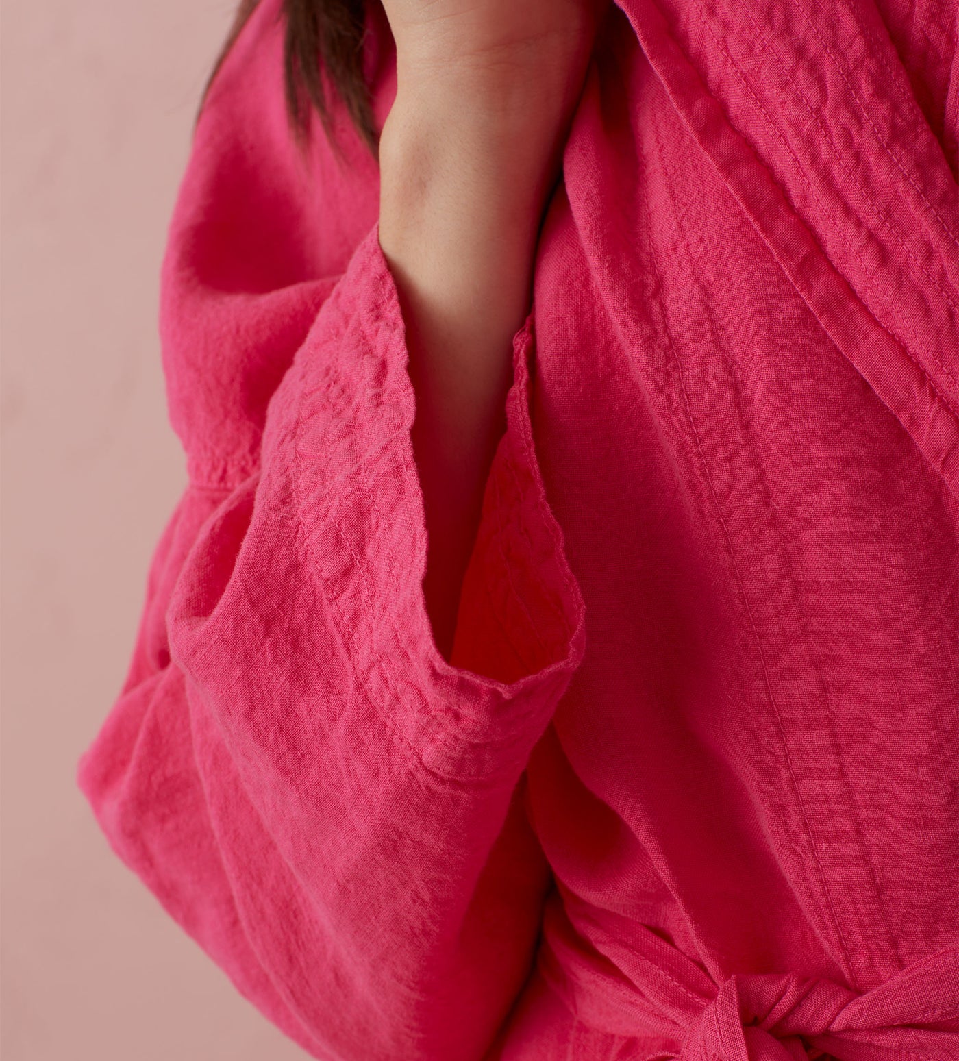 Hot Pink Layla 100% Linen Robe