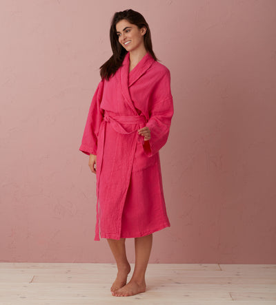 Hot Pink 100% Linen Nightwear