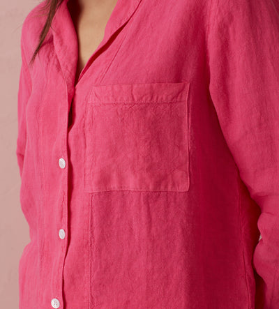 Hot Pink 100% Linen Nightwear