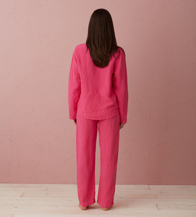 Hot Pink Tilly 100% Linen Pyjama Bottoms