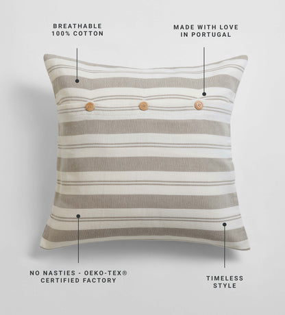 Taupe Isaac 100% Cotton Cushion Cover