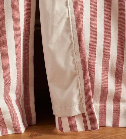 Judy Red Stripe Cotton Frill Loop Top Blackout Curtains (Pair)