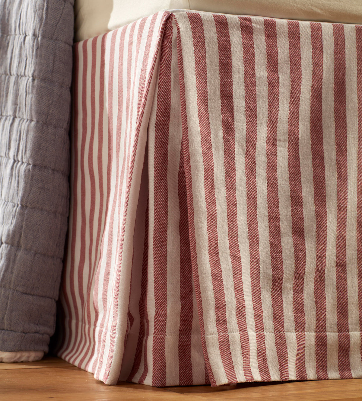 Judy Red Stripe 100% Organic Cotton Valance