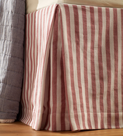 Judy Red Stripe 100% Organic Cotton Valance