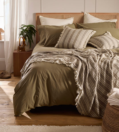 Khaki Green 100% Organic Cotton Duvet Cover