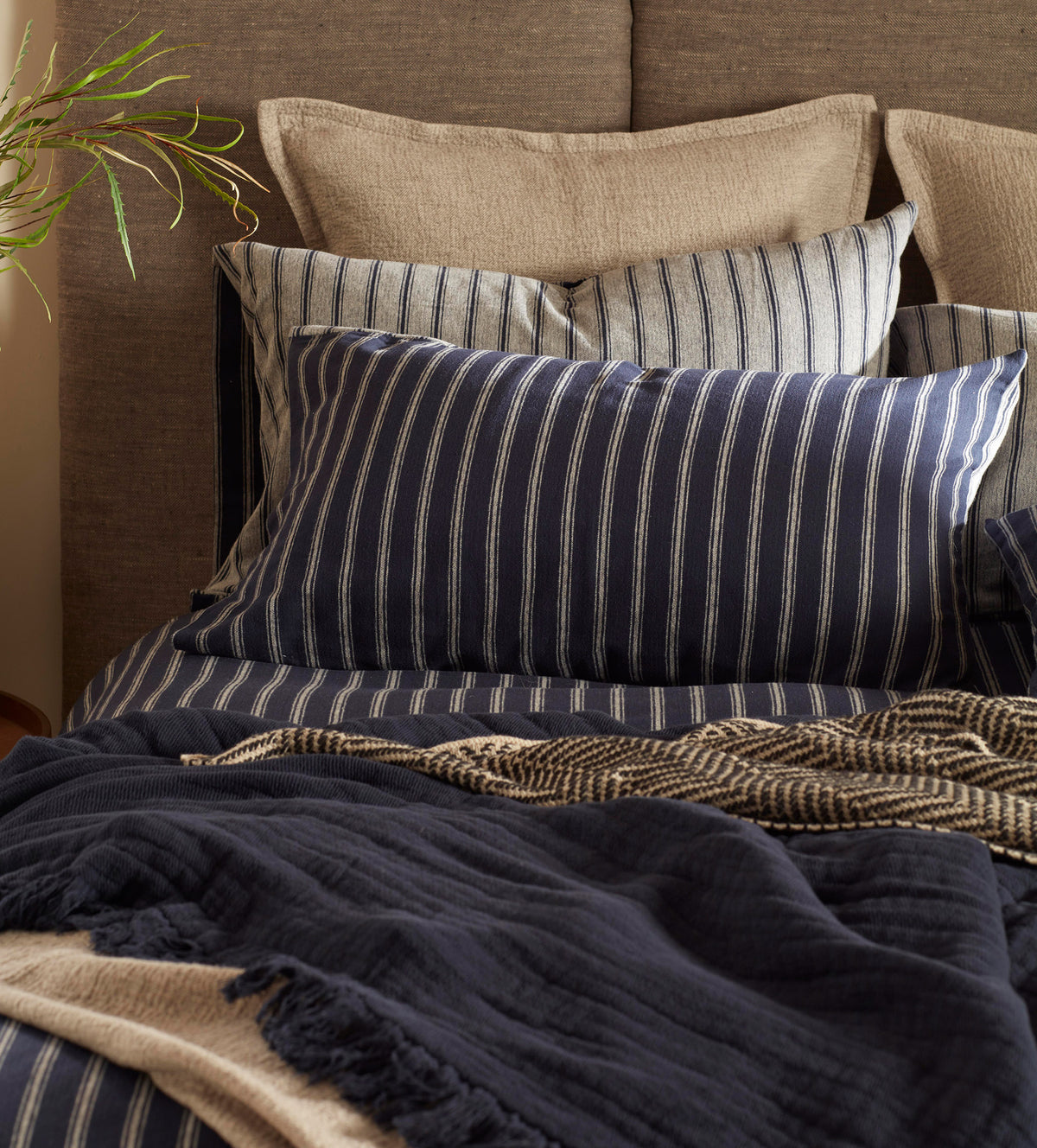 Navy Blue Freddie 100% Cotton Throw