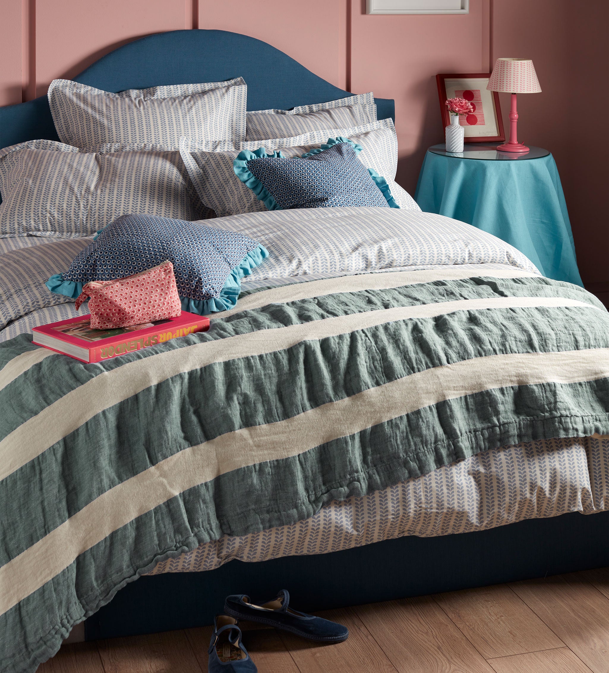 Molly Mahon Blue Bindi 100% Cotton Bed Linen