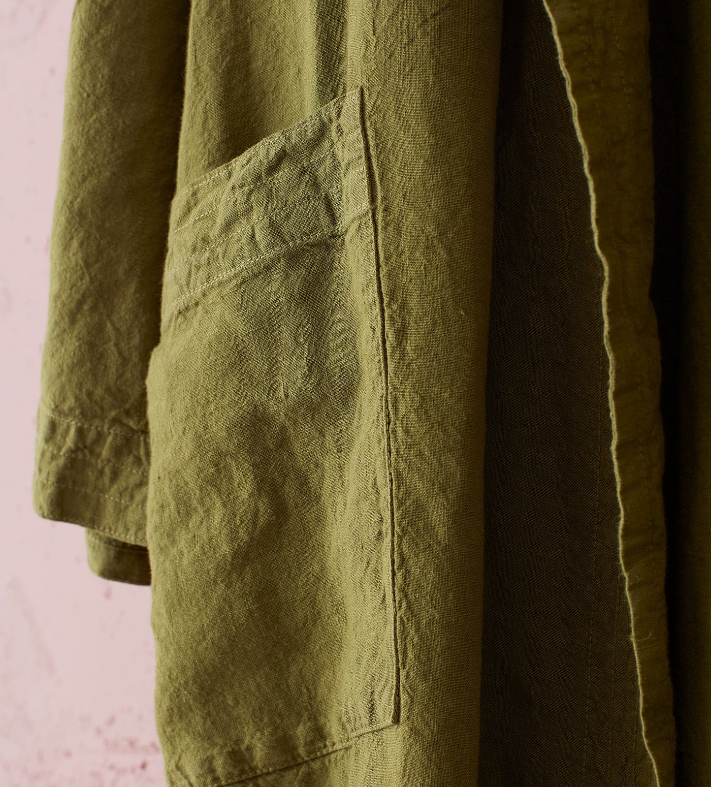 Moss Green Layla 100% Linen Robe