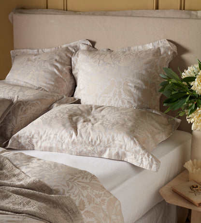 Natural Birdie Jacquard 100% Cotton Bed Linen