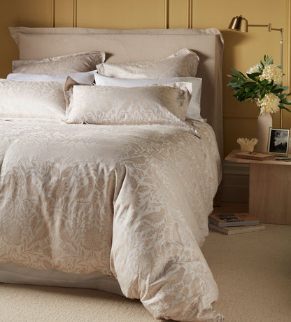 Natural Birdie Jacquard 100% Cotton Bed Linen