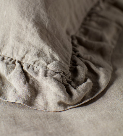 Natural 100% Linen Frill Pillowcase
