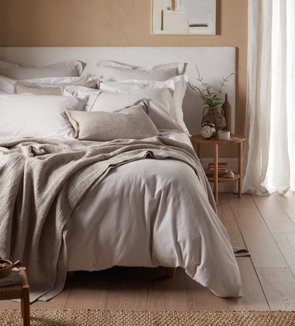 Natural Seersucker Stripe 100% Cotton Duvet Cover