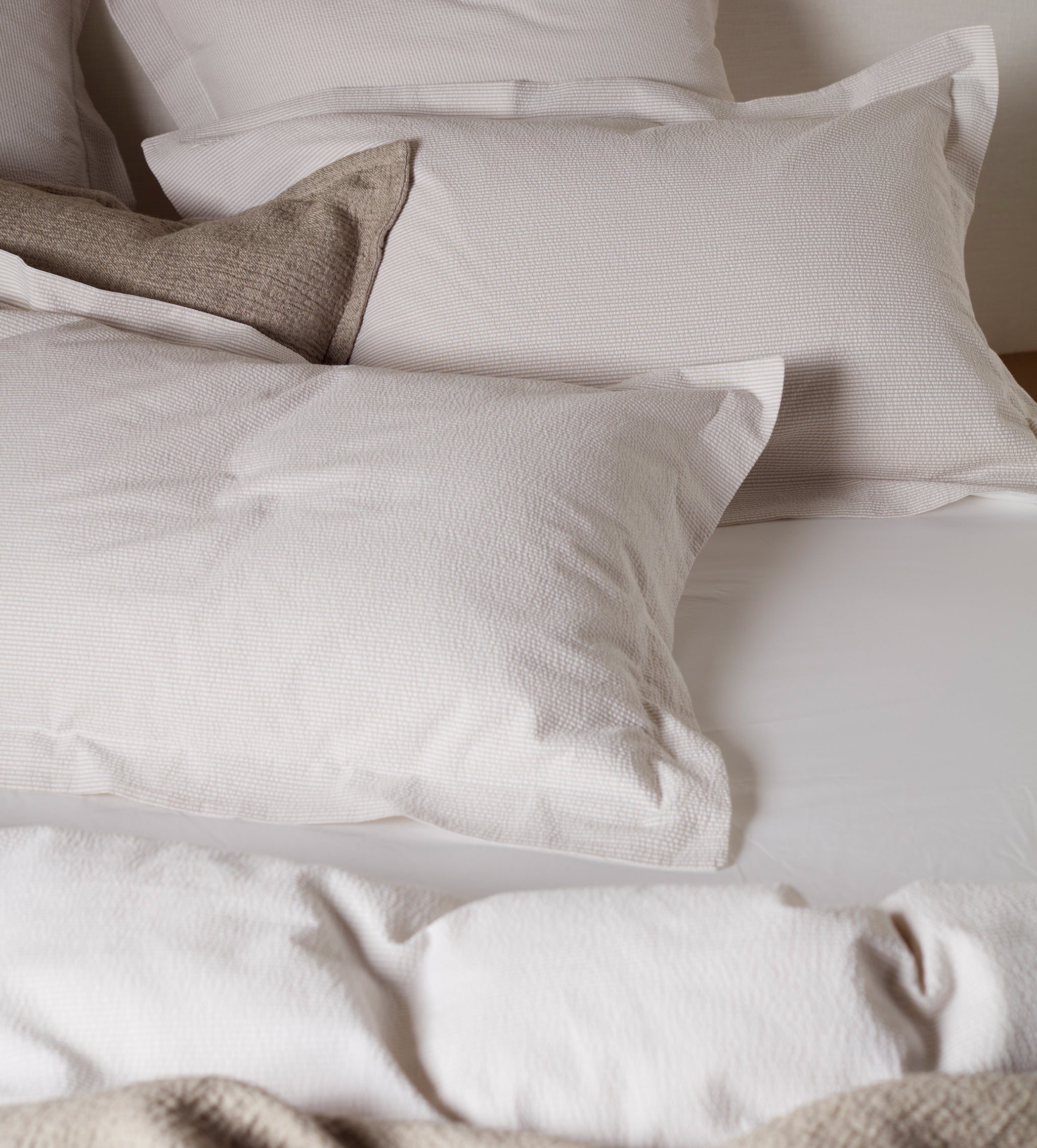 Natural Seersucker Stripe 100% Cotton Duvet Cover