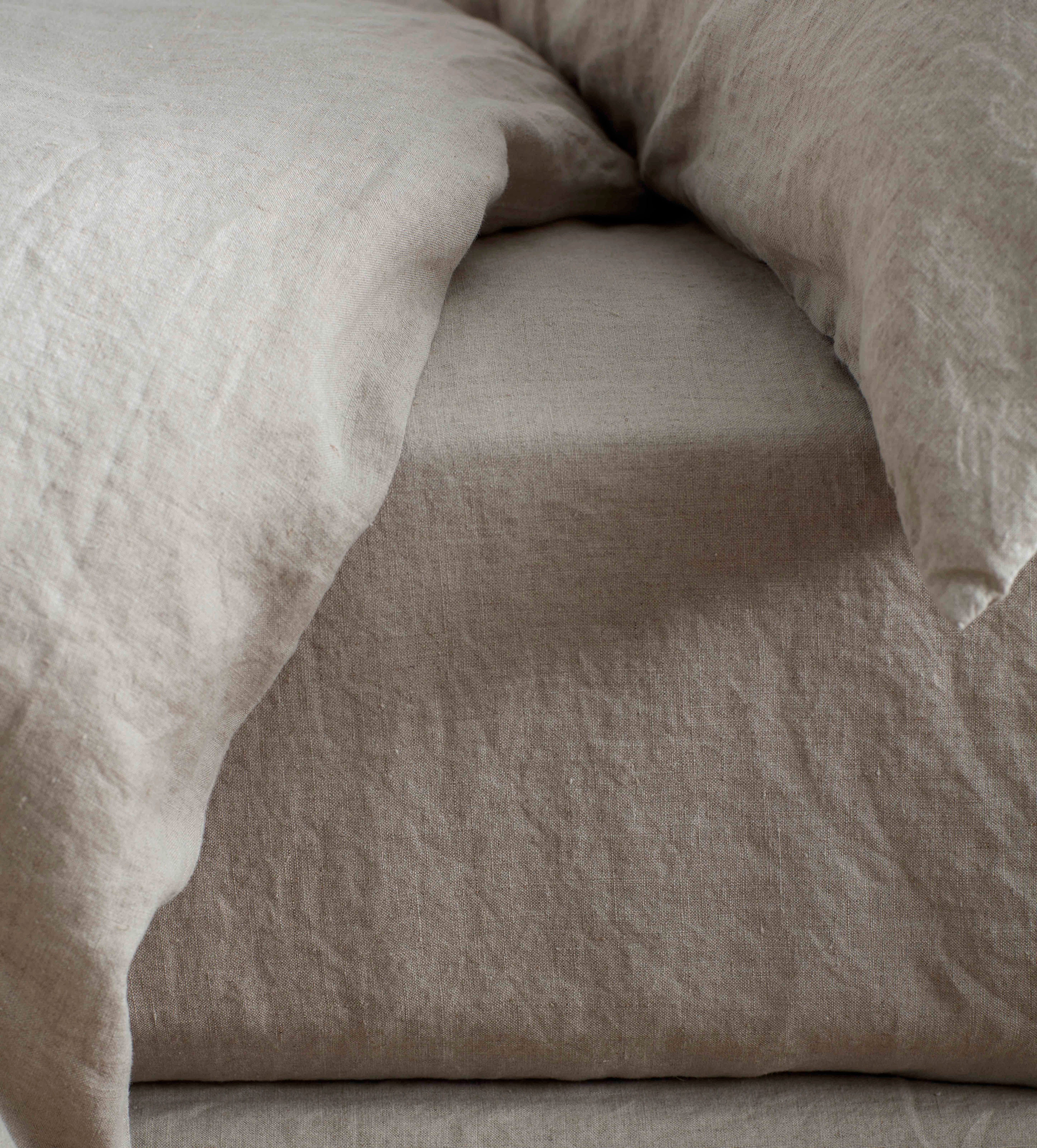 Natural 100% Linen Euro Fitted Sheet