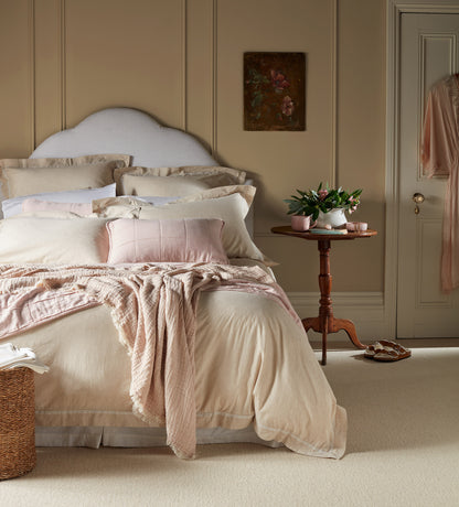 Blush Pink Finn 100% Cotton Quilted Cushion Cover