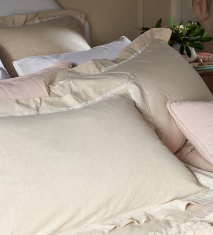 Natural Charlotte Cotton Linen Bed Linen