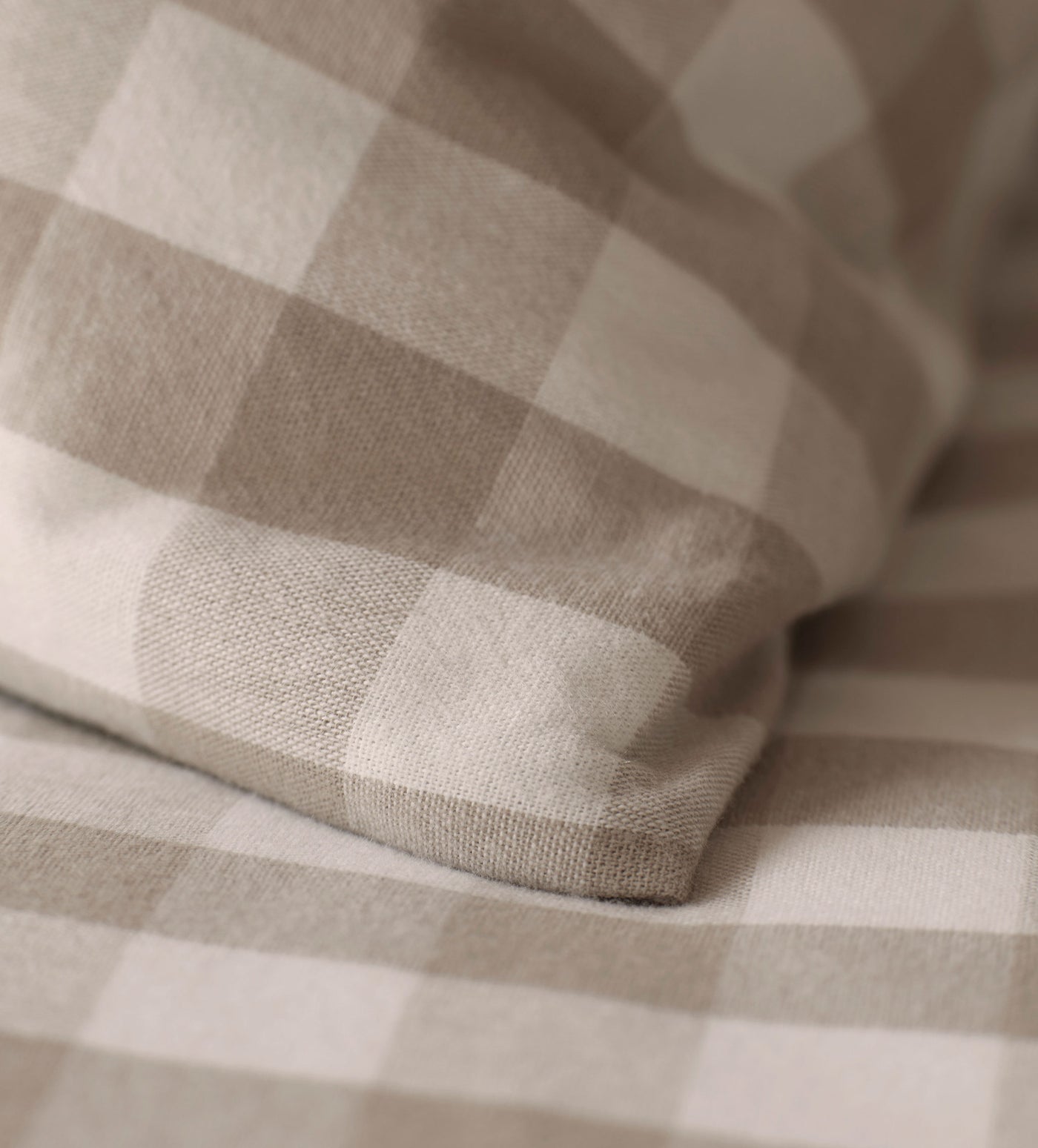 Natural Gilbert Gingham Brushed 100% Organic Cotton Bed Linen