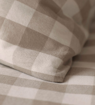 Natural Gilbert Gingham Brushed 100% Organic Cotton Bed Linen