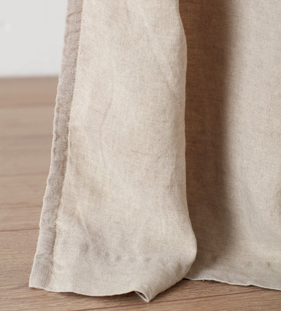 Natural 100% Linen Lined Eyelet Curtains (Pair)