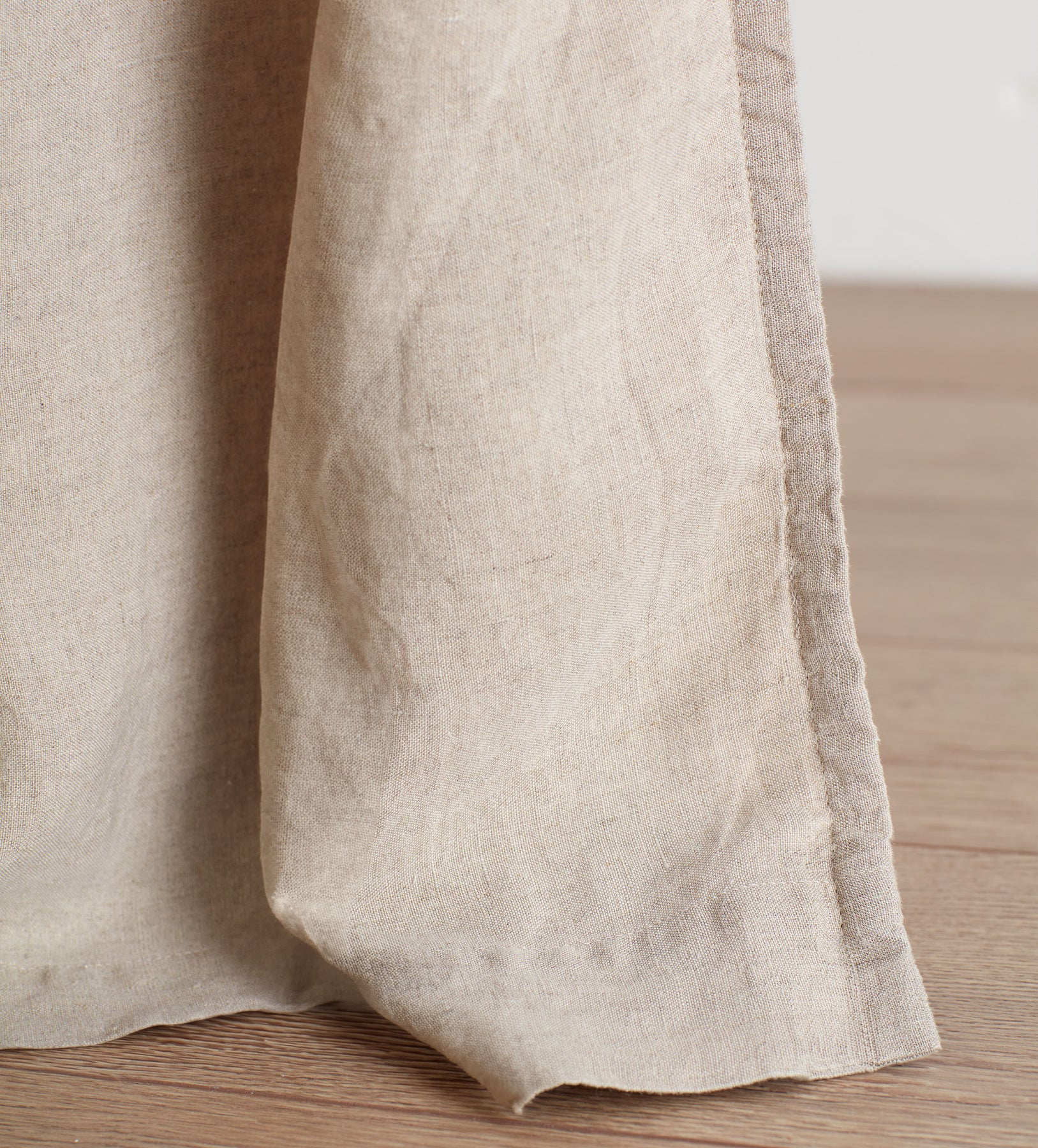 Natural 100% Linen Lined Loop Top Curtains (Pair) | Secret Linen Store