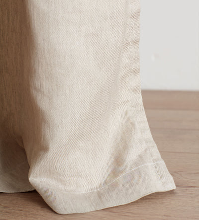 Natural Twill Cotton Linen Blackout Eyelet Curtains (Pair)
