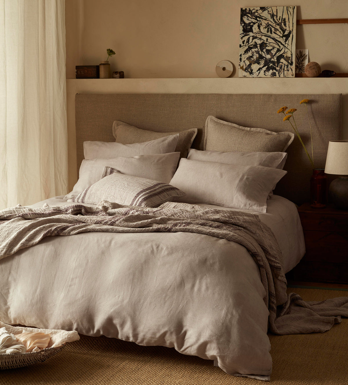 Natural Brushed 100% Linen Bed Linen