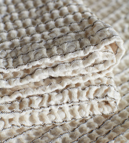 Olive Stripe Waffle 100% Cotton Towels