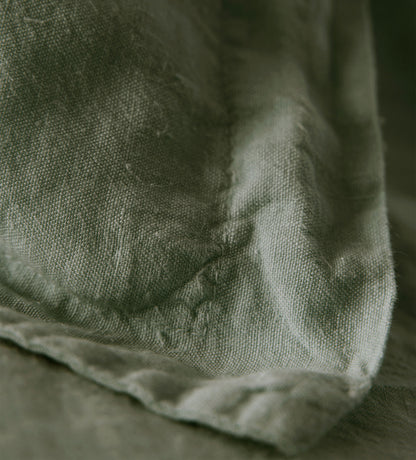 Olive Green 100% Linen Oxford Pillowcase