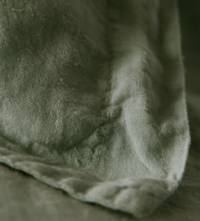 Olive Green 100% Linen Oxford Pillowcase