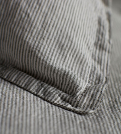 Olive Green Sid Stripe 100% Linen Bed Linen