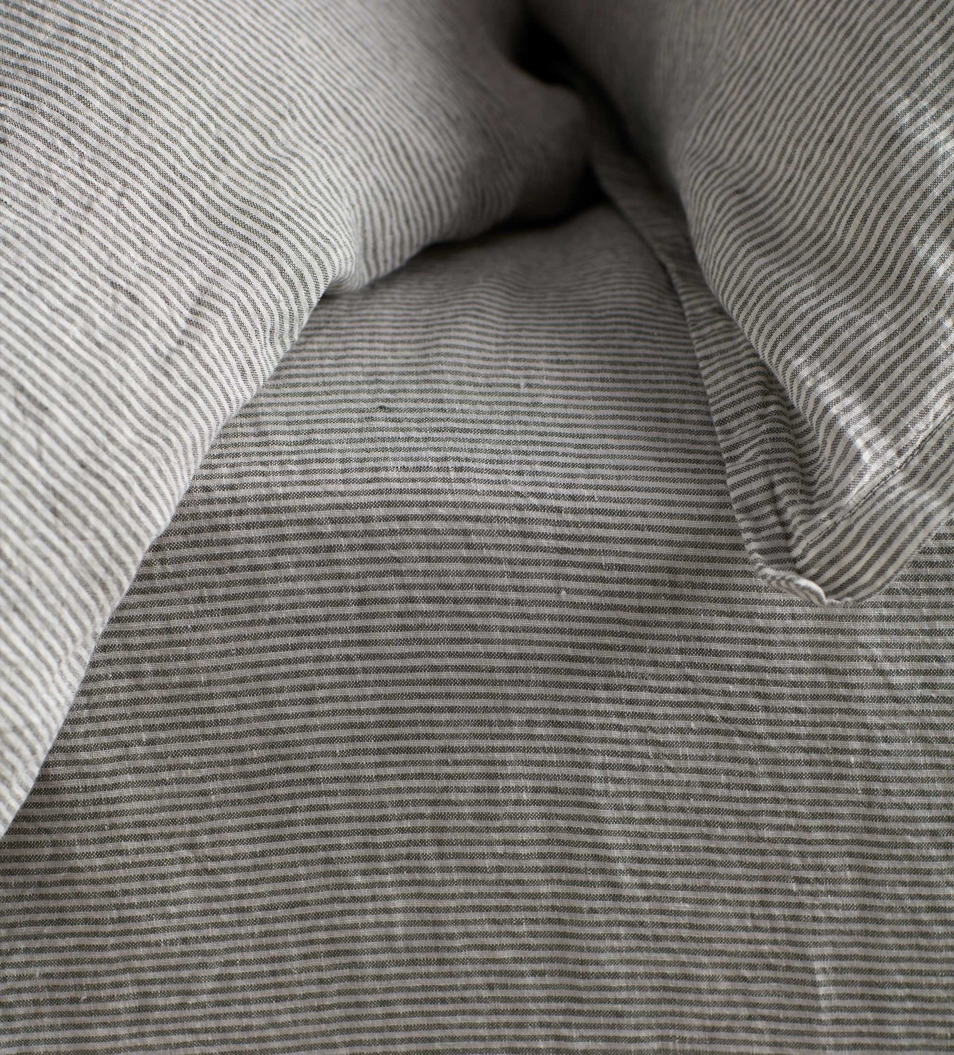 Olive Green Sid Stripe 100% Fitted Sheet