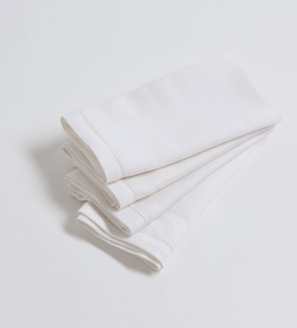 Off White Cotton Linen Napkins - Set of 4