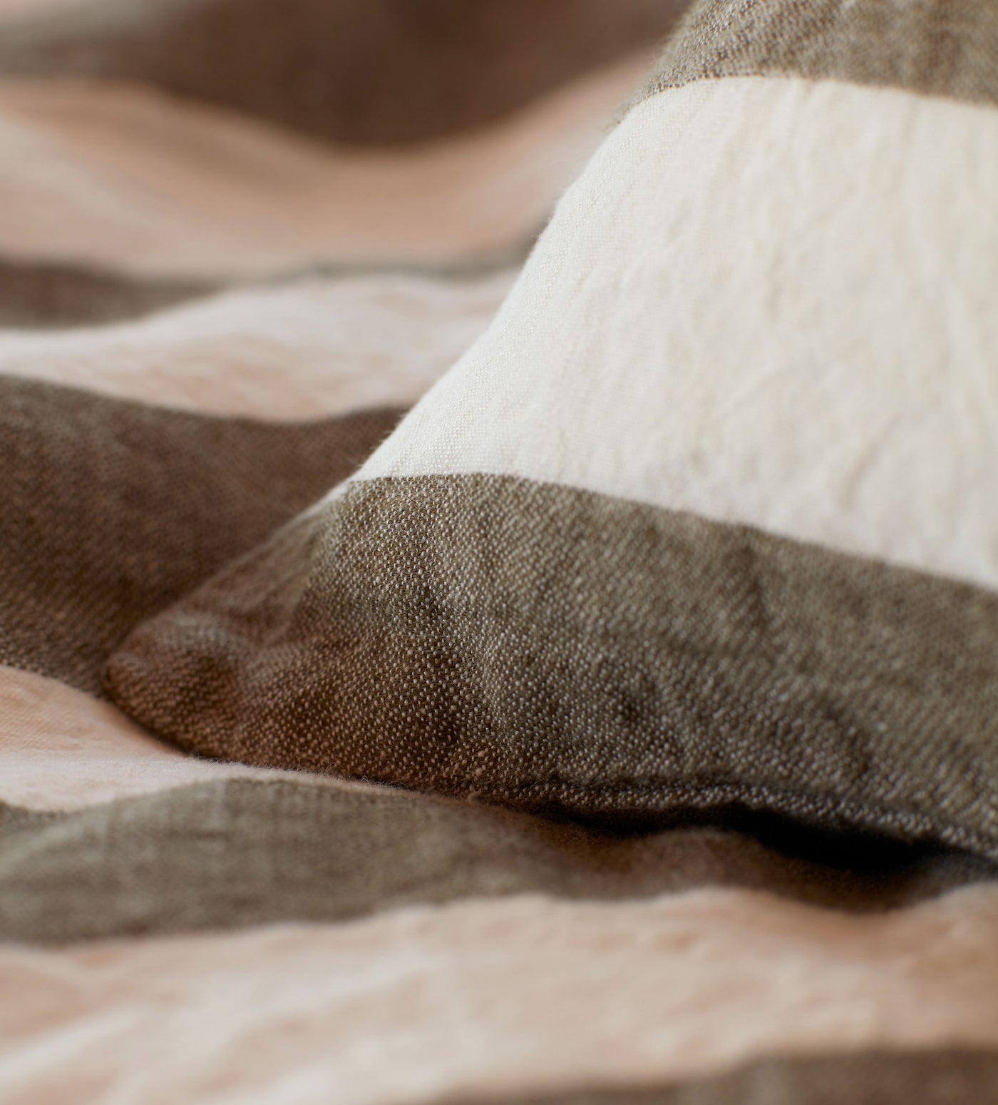 Dark Olive Cora 100% Linen Bed Linen