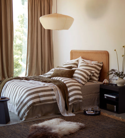 Dark Olive Cora 100% Linen Bed Linen