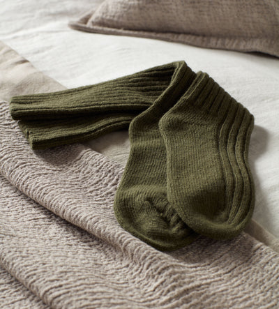 Khaki Green Maisie Lambswool Socks