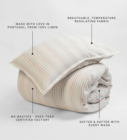 Olivia Stripe 100% Linen Bed Linen
