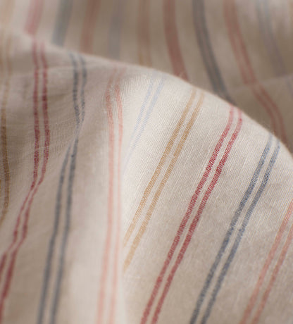 Olivia Stripe 100% Linen Fitted Sheet