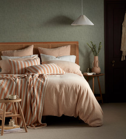 Peach 100% Linen Duvet Cover