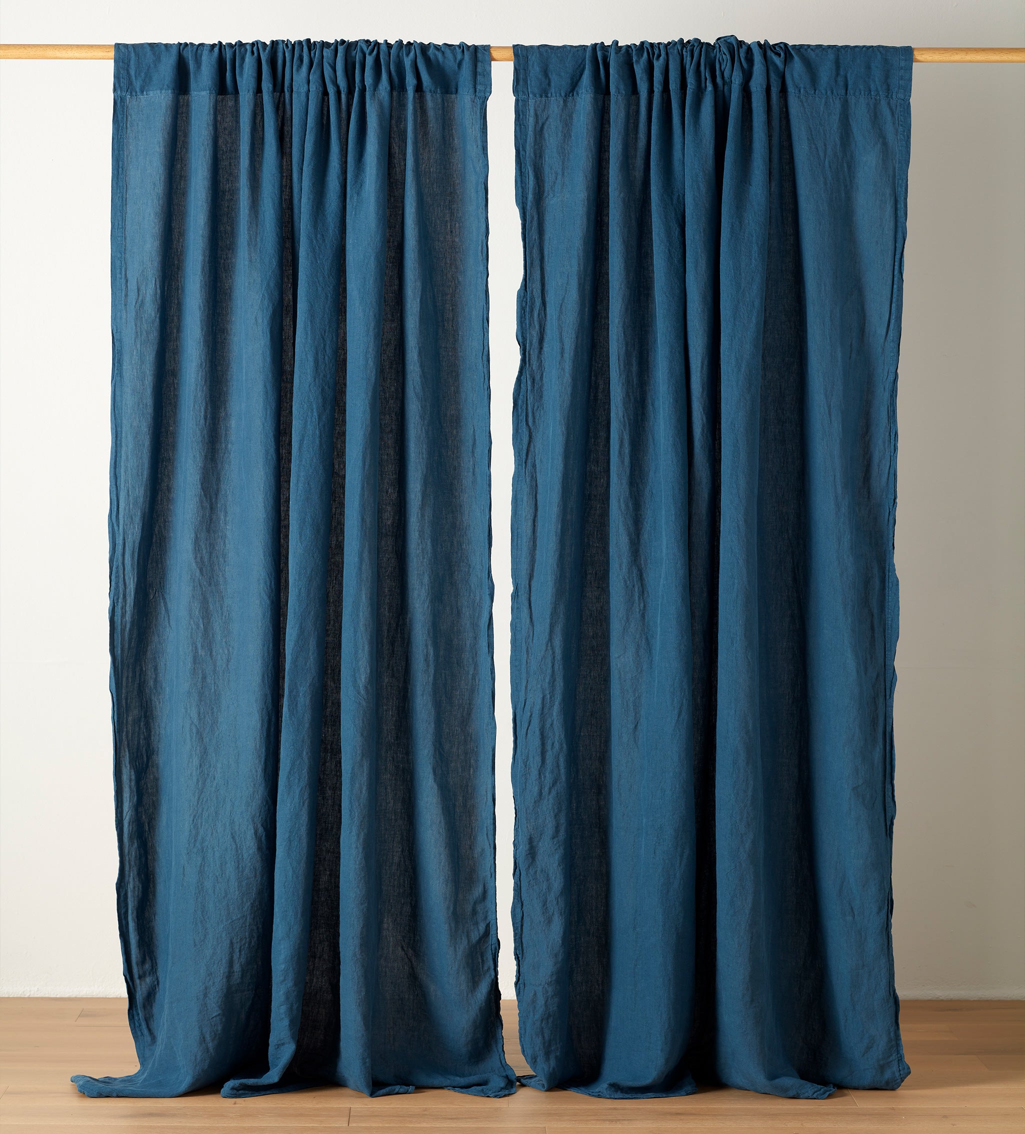 Peacock 100% Linen Loop Top Curtain (Single)