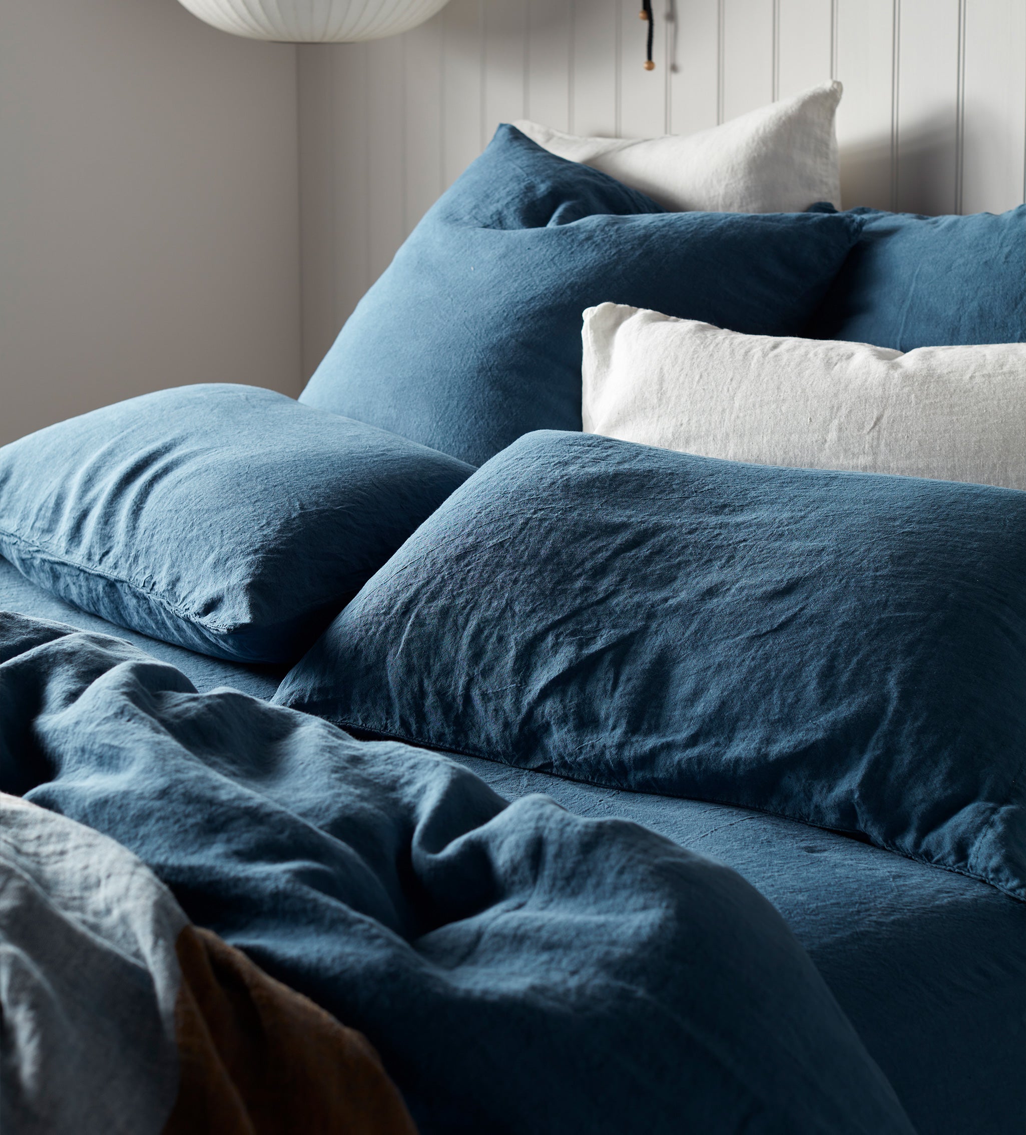 Peacock 100% Linen Duvet Cover