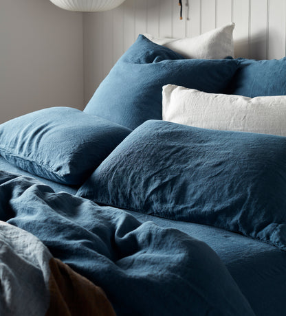 Peacock 100% Linen Duvet Cover