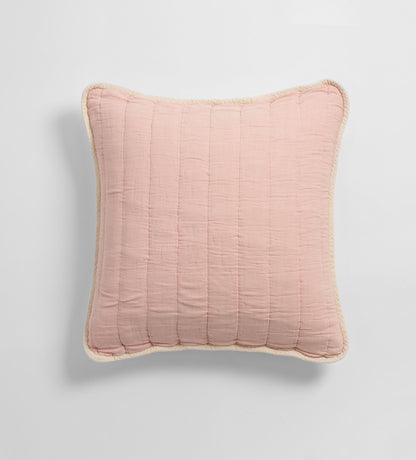 Blush Pink Vivienne 100% Cotton Quilted Cushion Cover