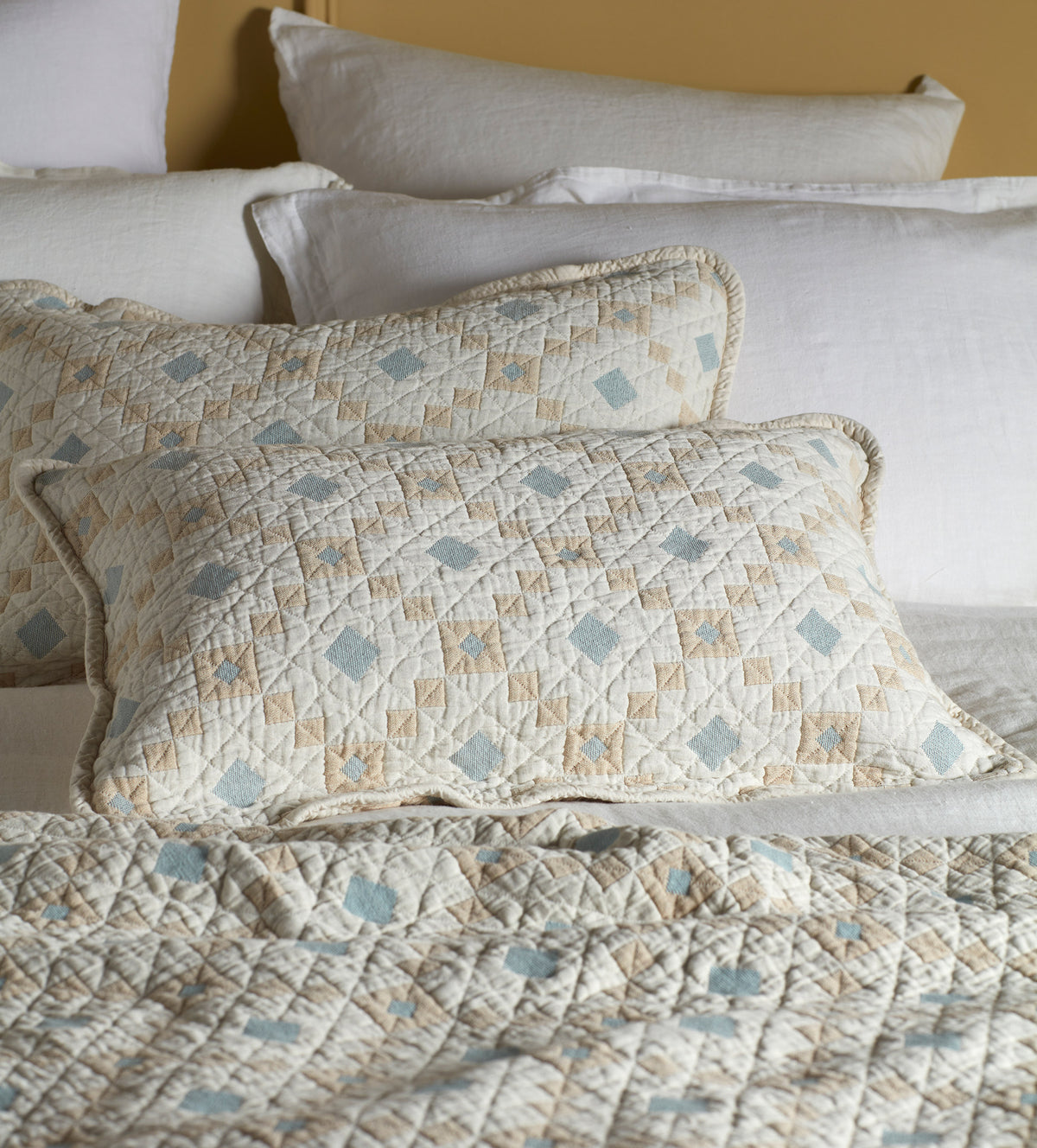 Pippa Patchwork 100% Cotton Quilted Cushion Cover