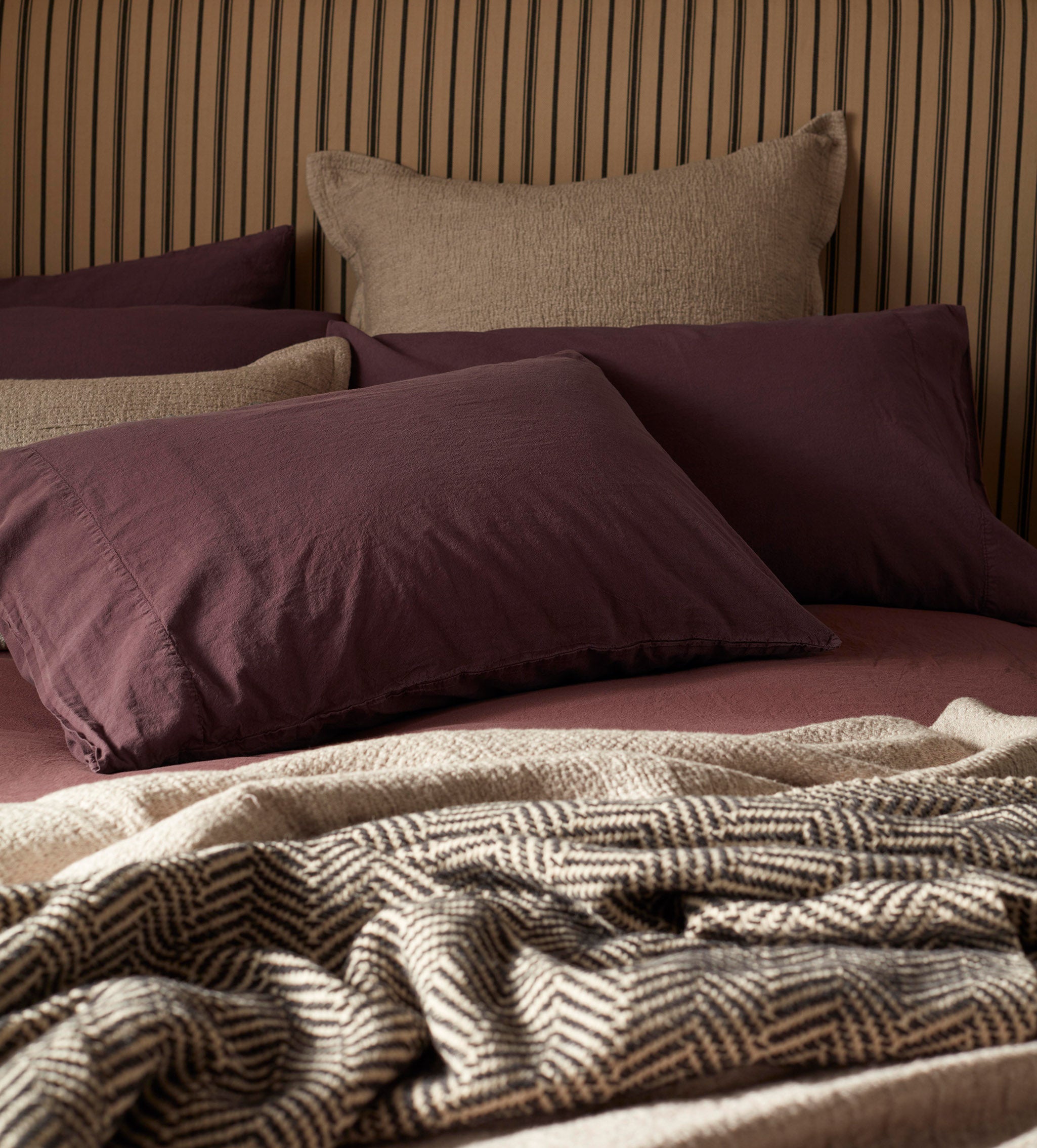 Hudson Herringbone Lambswool Throw | Secret Linen Store